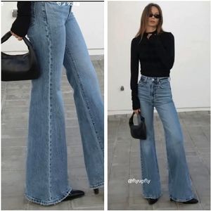 Levi's Blue Flare Wide Leg Jeans with High-Waisted Fit